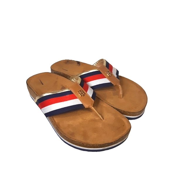 Tommy Hilfiger Grayce Cork Thong Slide Sandal with Stripes Flip Flop - Picture 5 of 10